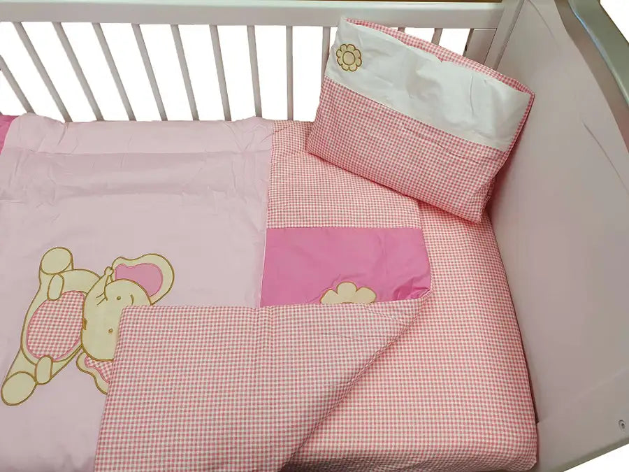 Sleep Tight Cot Bedding Set PINK ELEPHANT (31) — Babyonline