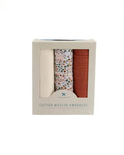 Little Unicorn 3 Pack Cotton Muslin Swaddle - Pressed Petals - Babyonline