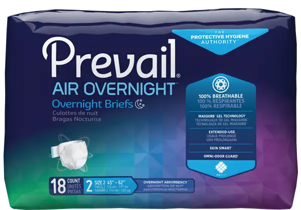 PREVAIL AIR™Overnight Adult Briefs Size 1 / Medium- Pack of 16s (NGX-012) - Babyonline