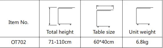 Adjustable Over Bed Table (OT702) - Babyonline