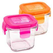 Wean Green Glass Wean Cube 2 Pack - RASPBERRY & CARROT - Babyonline
