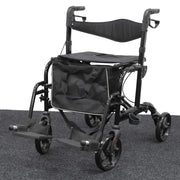 Transport Four Wheel  Rollator (RO533) Black Colour - Babyonline