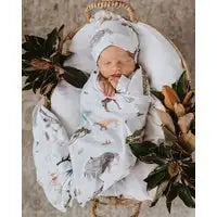 Snuggle Hunny Kids Baby Jersey  ( STRETCH COTTON) Wrap & Beanie Set - SAFARI - Babyonline