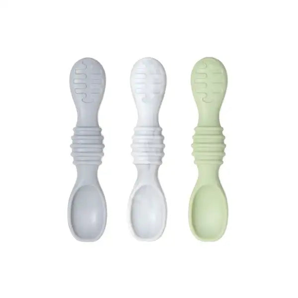 Bumkins Silicone Dipping Spoons - 3 Pack TAFFY GREY - Babyonline