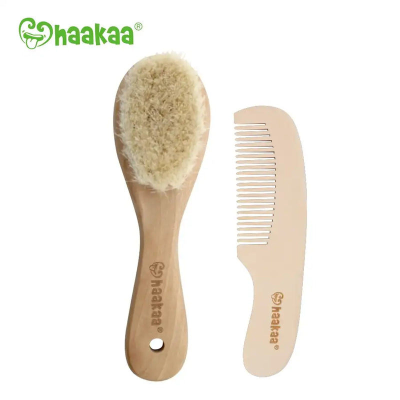 Haakaa Goat Wool Baby Hair Brush & Combo Set - Babyonline