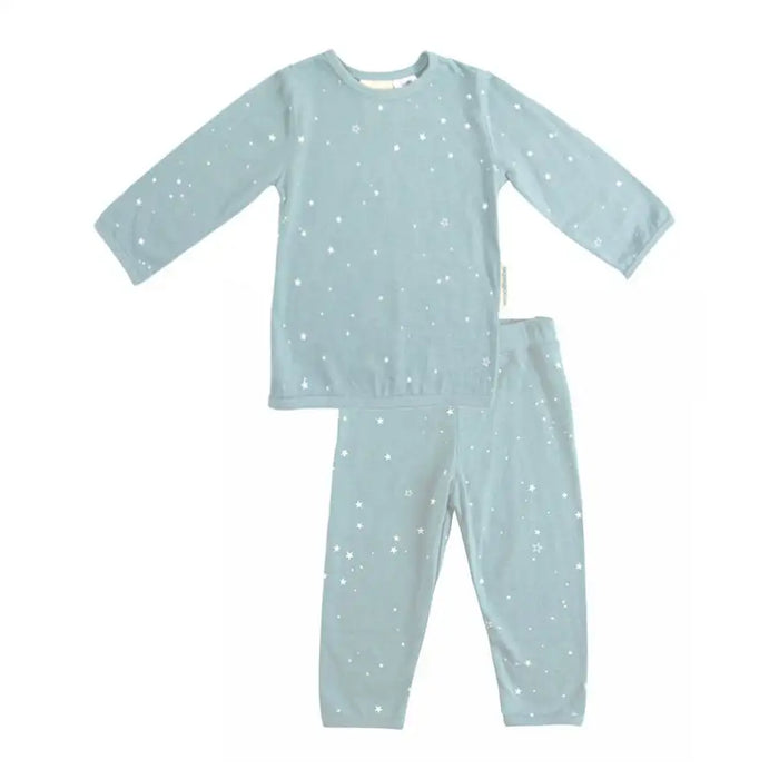 Woolbabe Merino/Organic Long Sleeve Cotton Pyjamas - TIDE STARS - Babyonline
