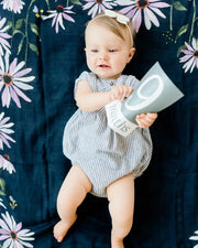 Little Unicorn Photo Blanket & Milestone Set - Dark Coneflower - Babyonline