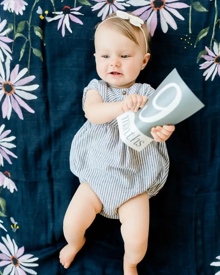 Little Unicorn Photo Blanket & Milestone Set - Dark Coneflower - Babyonline