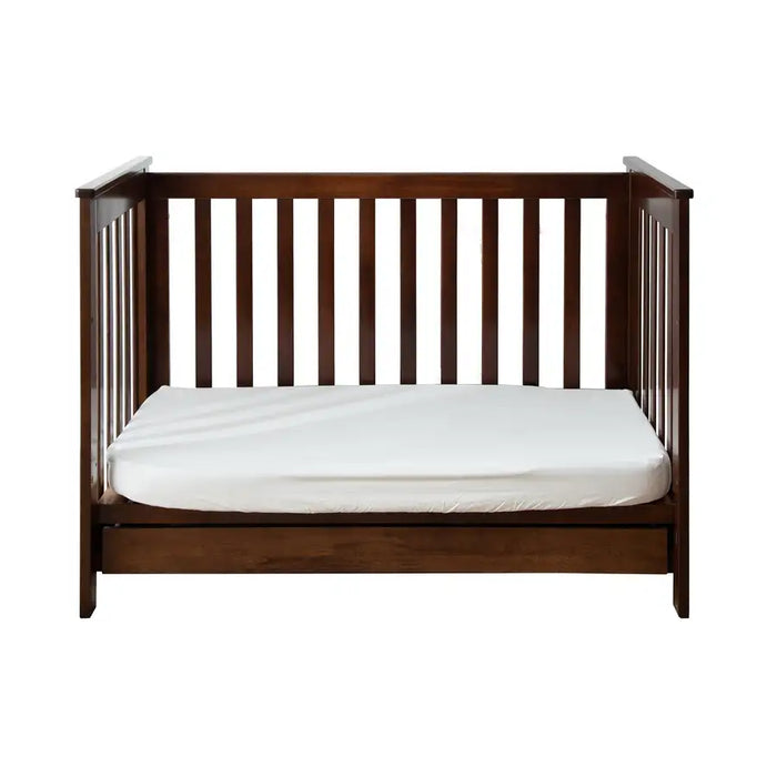 Kapai BETA Wooden Baby Cot Drop Side with Drawer COFFEE - Babyonline