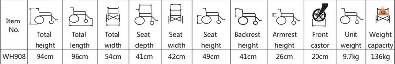 Superlight Transport Wheelchair - (WH908) - Babyonline