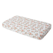 Little Unicorn Cotton Muslin Cot Sheet - Watercolour Roses - Babyonline