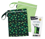 Mum2Mum Wet Bags Twin Pack - DINO / LIME - Babyonline