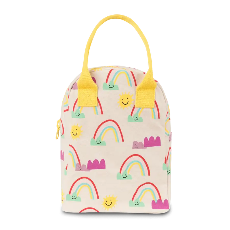 Fluf Zipper Lunch Bag - RAINBOW - 100% certified organic cotton *CLEARANCE*
