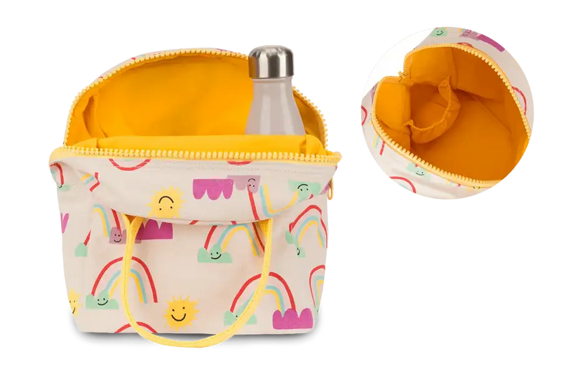 Fluf Zipper Lunch Bag - RAINBOW - 100% certified organic cotton *CLEARANCE*