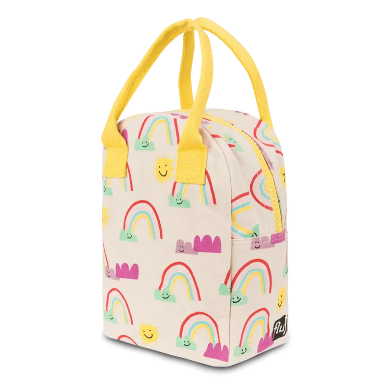Fluf Zipper Lunch Bag - RAINBOW - 100% certified organic cotton *CLEARANCE*