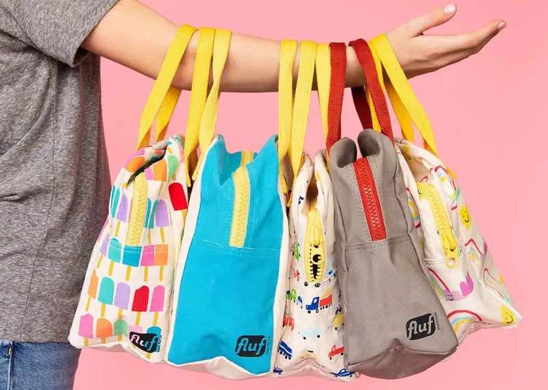Fluf Zipper Lunch Bag - FOX - 100% certified organic cotton *CLEARANCE*