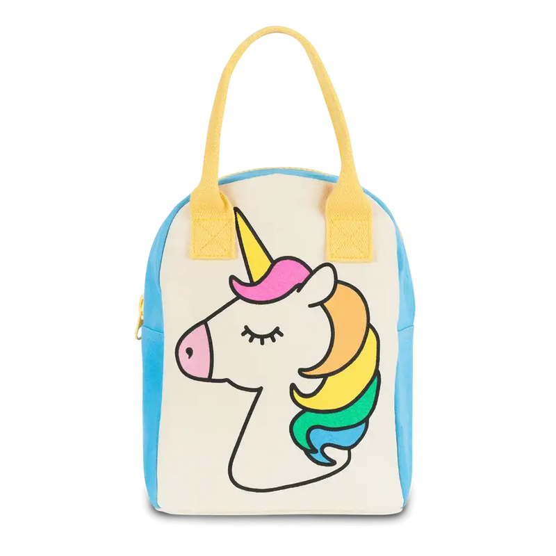 Fluf Zipper Lunch Bag - UNICORN - 100% certified organic cotton *CLEARANCE*