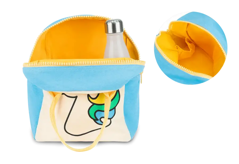 Fluf Zipper Lunch Bag - UNICORN - 100% certified organic cotton *CLEARANCE*