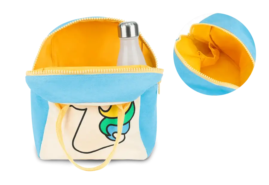 Fluf Zipper Lunch Bag - UNICORN - 100% certified organic cotton