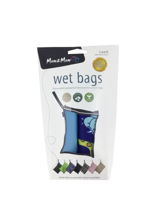 Mum2Mum Wet Bags Twin Pack - ANIMALS / SKY - Babyonline