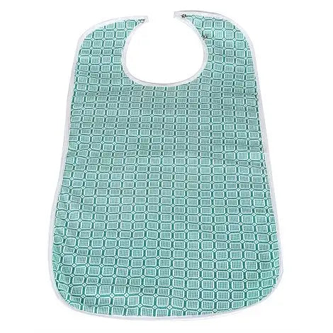 Brolly Sheets Waterproof Adult Bib - Large - Green Squares - Babyonline