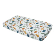 Little Unicorn Cotton Muslin Cot Sheet - Dino Friends - Babyonline