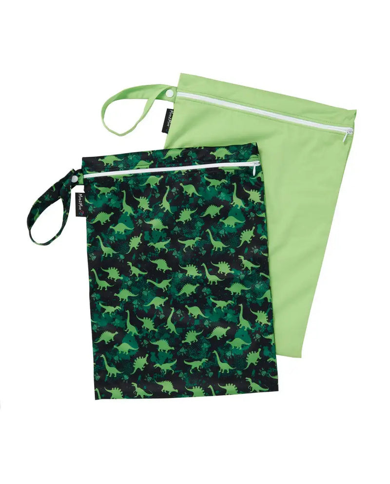 Mum2Mum Wet Bags Twin Pack - DINO / LIME - Babyonline