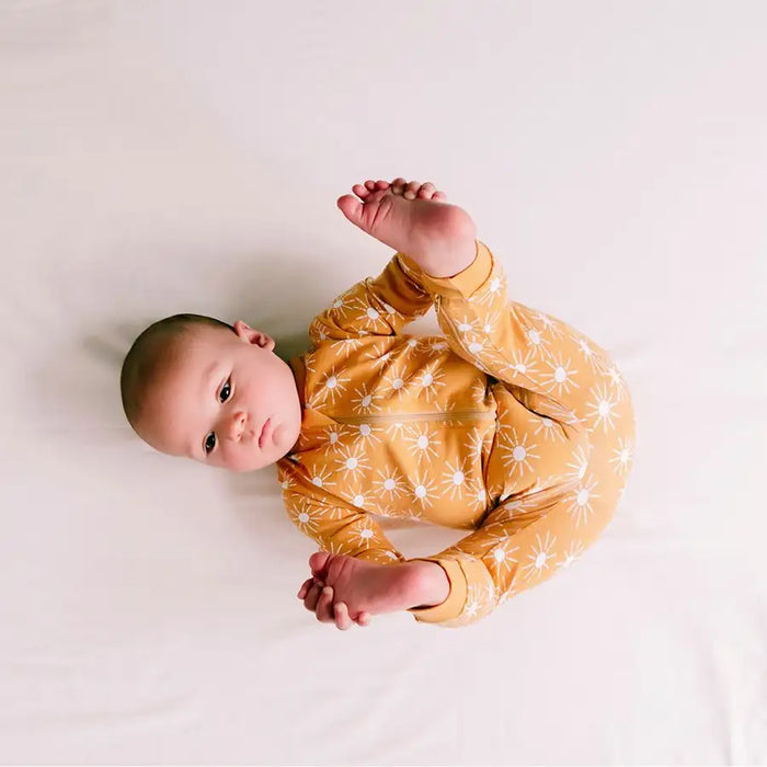Woolbabe Merino/Organic Cotton PJ Suit - GOLDEN SUNSHINE - Babyonline