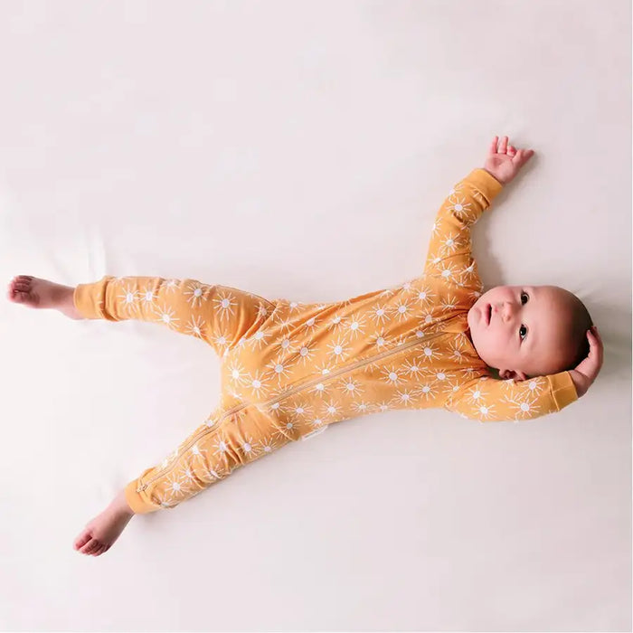 Woolbabe Merino/Organic Cotton PJ Suit - GOLDEN SUNSHINE - Babyonline
