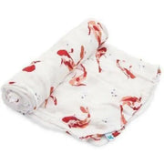 Little Unicorn Single Deluxe Muslin Swaddle - Fish Pond - Babyonline