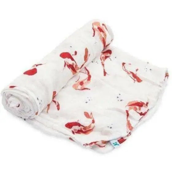 Little Unicorn Single Deluxe Muslin Swaddle - Fish Pond - Babyonline