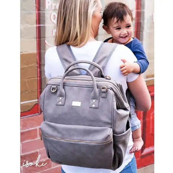 Isoki Nappy Bag Byron Backpack STONE SOK 15 Babyonline