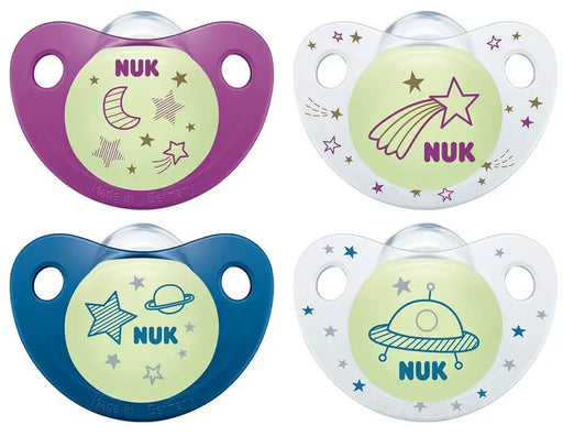 NUK *SILICONE* Glow in the Dark Pacifiers - Pack of 2 - Babyonline