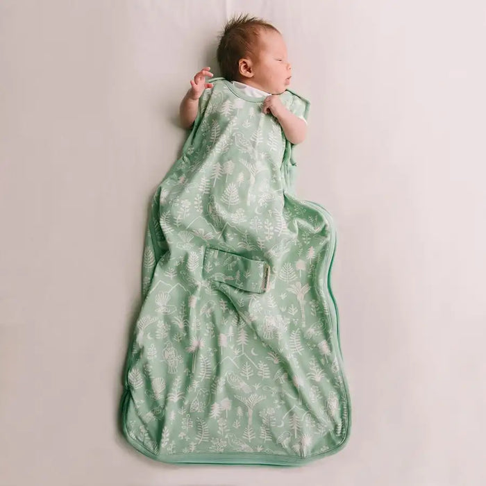 Woolbabe MINI 3-Seasons 0-9 Months Side Zip Sleeping Bag - MOSS WILDERNESS - Babyonline