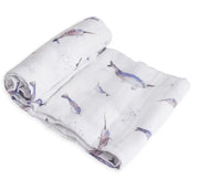 Little Unicorn Single Muslin Swaddle - Narwhal - Babyonline