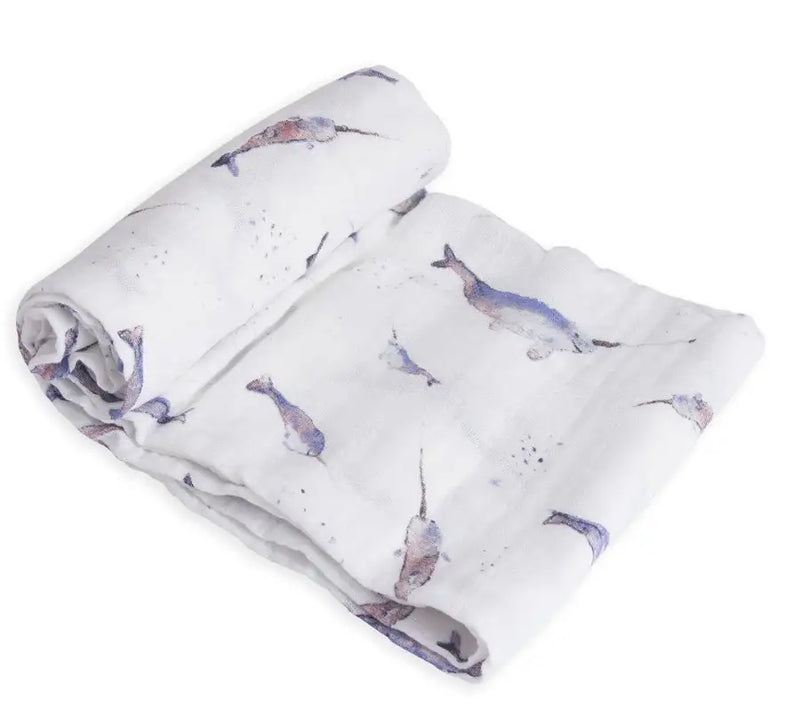 Little Unicorn Single Muslin Swaddle - Narwhal - Babyonline
