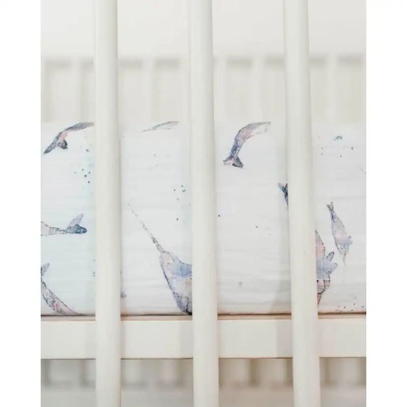 Little Unicorn Cotton Muslin Cot Sheet - Narwhal - Babyonline