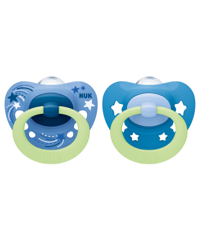NUK *SILICONE * Glow in the Dark Pacifiers - Pack of 2