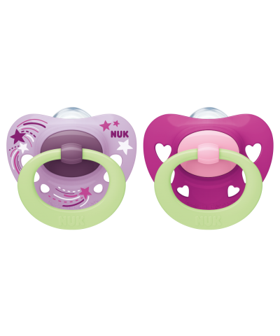 NUK *SILICONE * Glow in the Dark Pacifiers - Pack of 2