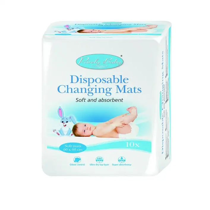 Purely Baby Disposable Changing Mats Pack of 10