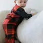 Little Unicorn Cotton Muslin Sleep Romper - Red Plaid - Babyonline