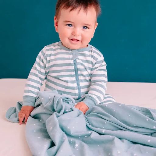Woolbabe Merino/Organic Cotton swaddle/blanket TIDE STARS - Babyonline
